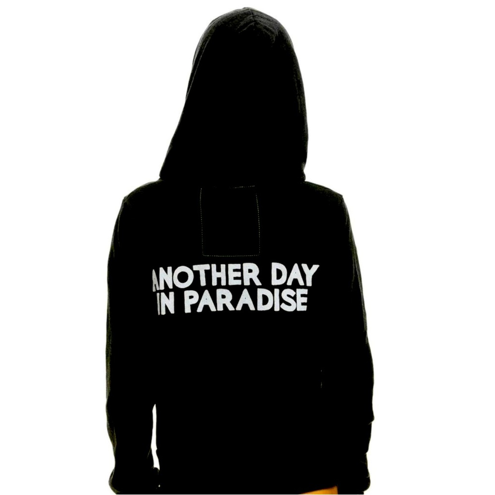 Aviator Nation Unisex Full Zip Another Day In Paradise Hoodie Charcoal Black S